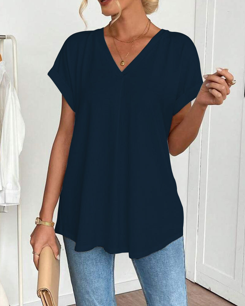Clara™ | Camiseta de manga corta con diseño combinado