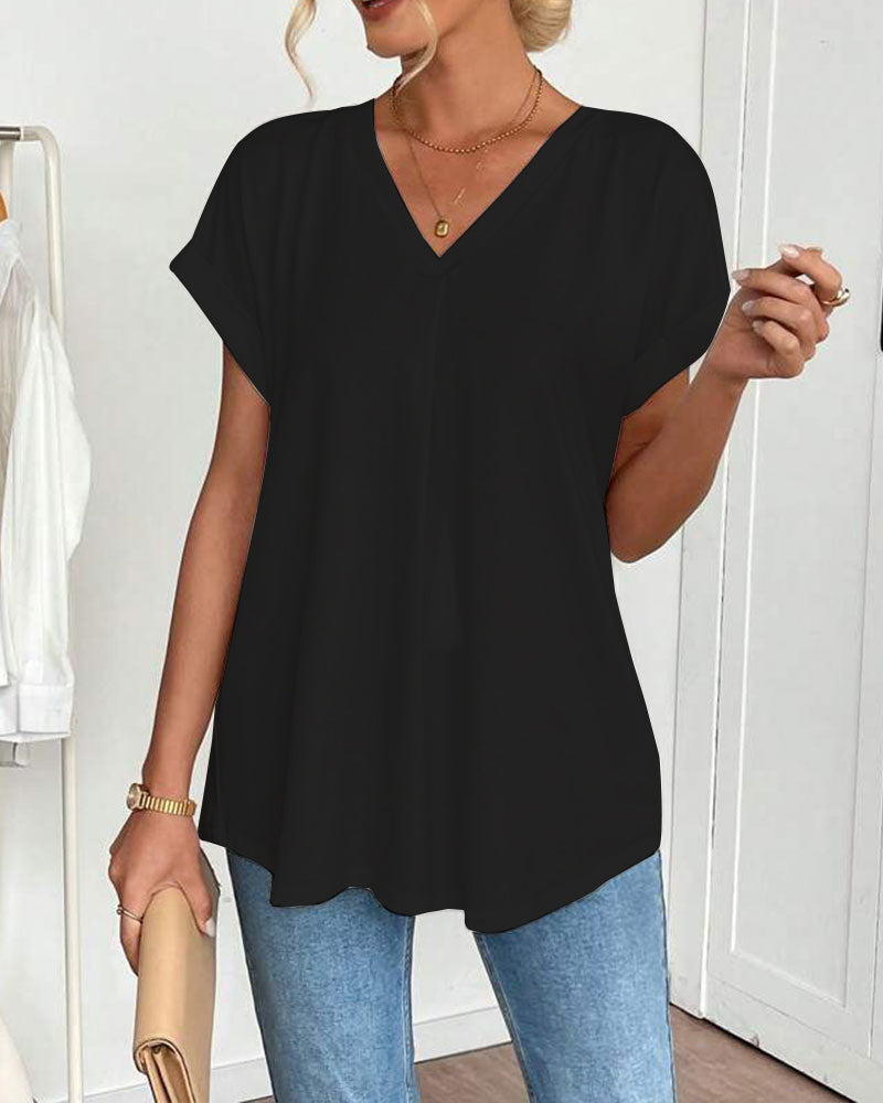 Clara™ | Camiseta de manga corta con diseño combinado