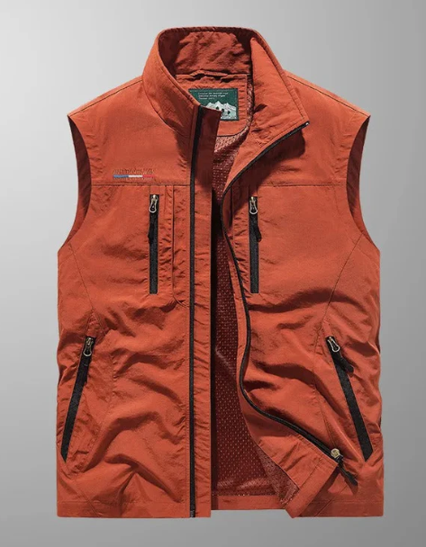 Chaleco Técnico con Cuello Alto y Multibolsillos
