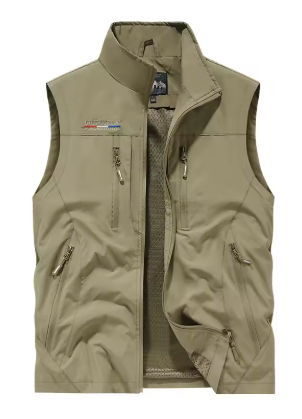 Chaleco Técnico con Cuello Alto y Multibolsillos