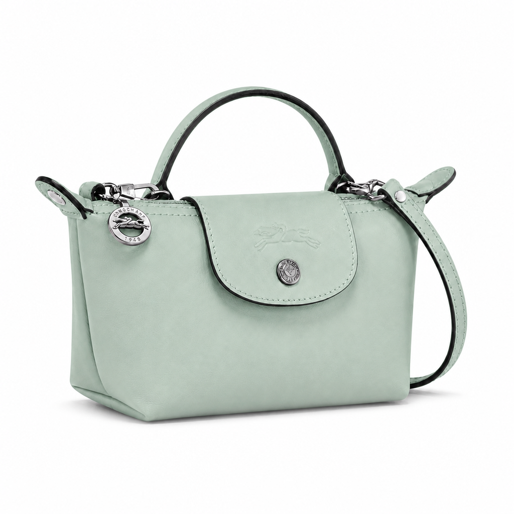 MINI BOLSO PARISIEN DE PIEL - AZUL CIELO
