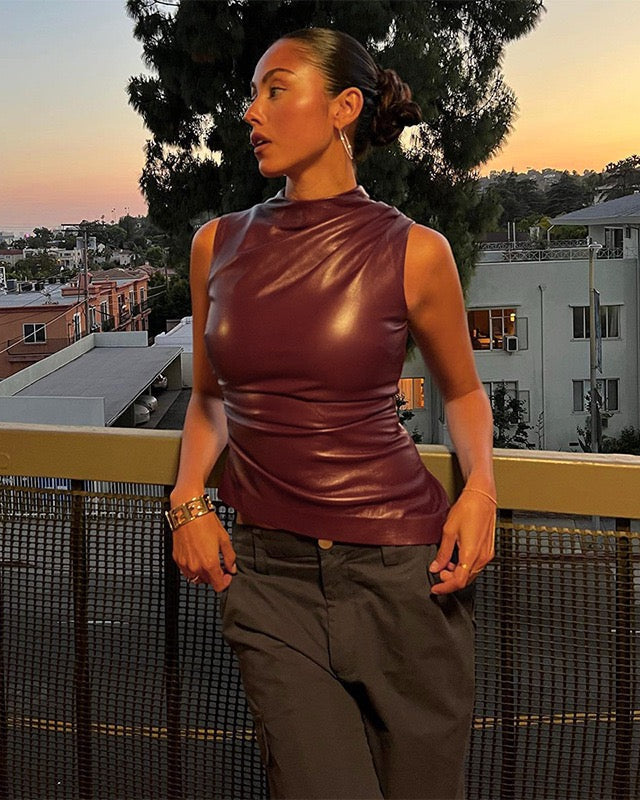 Aria | Top de piel sintética